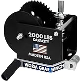 Dutton-Lainson - D-L - WG2000HEX Worm Gear Winch - Hex Drive - Made in USA | 2,000 Lb Capacity, 5/8 in Hex Drive, Rust-resistant Finish, 40:1 Ratio, For Heavy Equipment, Drill Or Manual Use