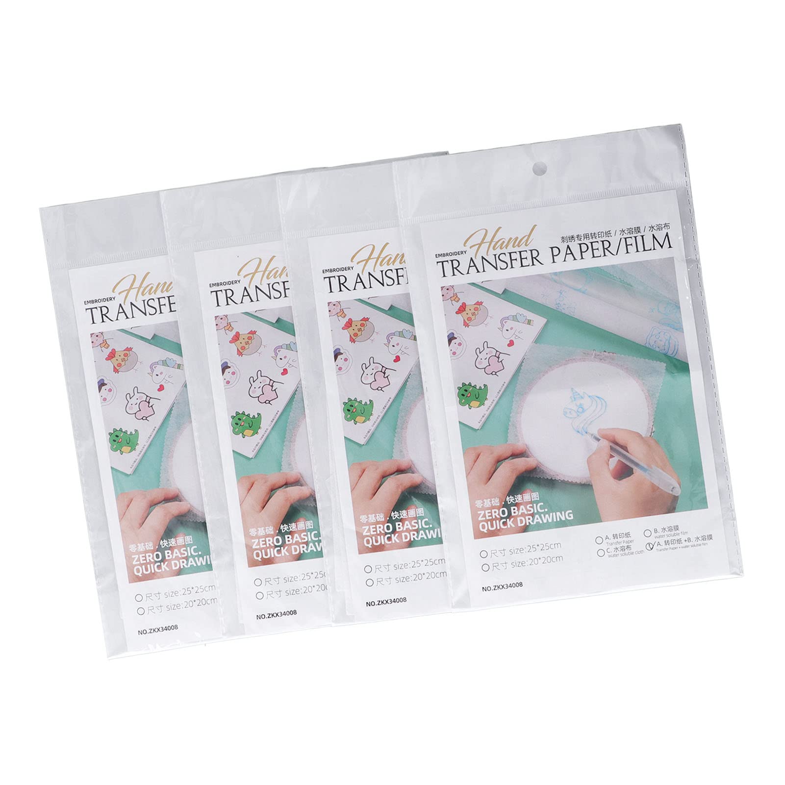 Tnfeeon Sulky Stick, 4 Packs Embroidery Transfer Paper for DIY Crafts