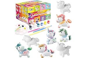 SpringFlower Unicorn Gift Toys for 3 4 5 6 7 8 Years Old Girls - Girls Arts and Crafts Painting kit Including 8 Cute Looking Unicorn Figures, DIY Creative Christmas Gift for Kids