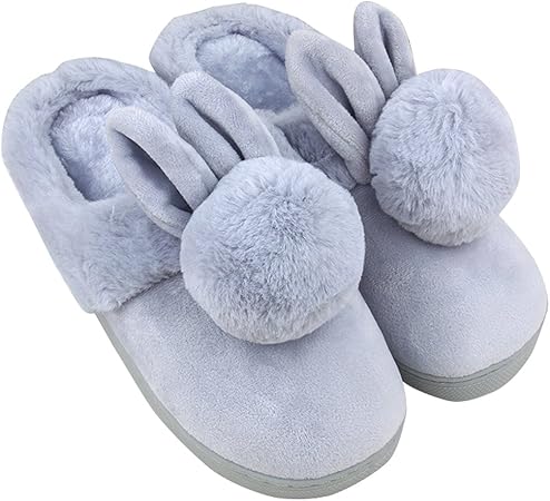grey rabbit slippers