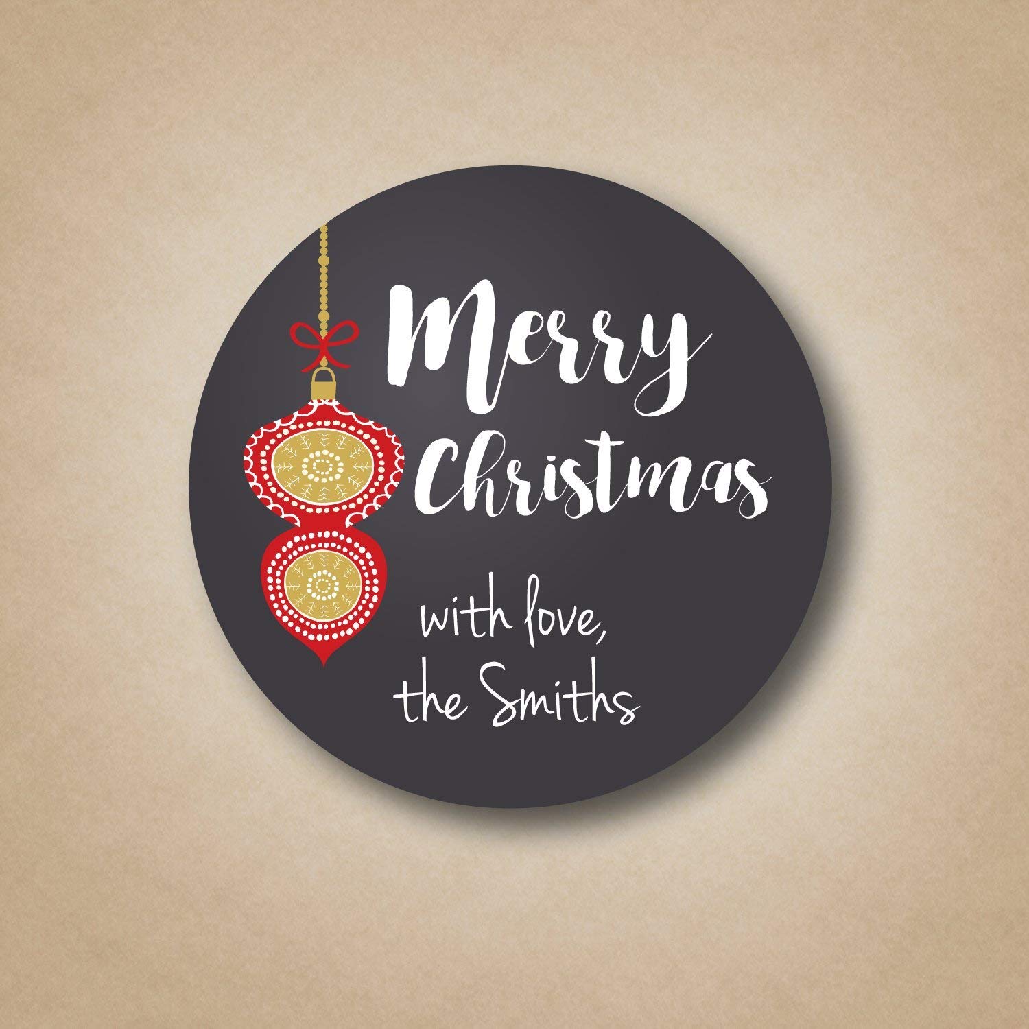 Classic Christmas Ornament Gift Stickers Handmade