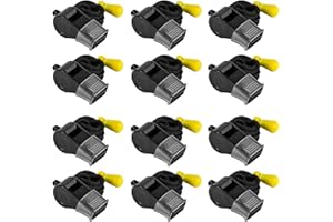 MISUYACO 12 Pack Sport Whistles with Lanyar for Coaches, Referees and Officials, Loud Crisp Sound