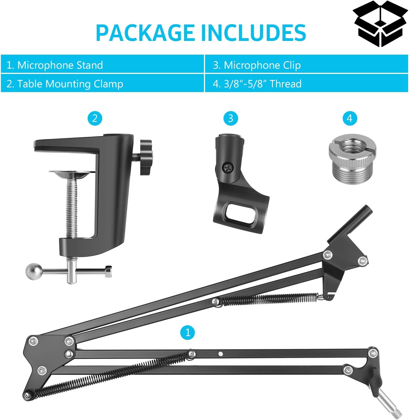 InnoGear Microphone Arm, Upgraded Mic Arm Microphone Stand Boom Suspension Stand with 3/8" to 5/8" Screw Adapter Clip for Blue Yeti Snowball, Yeti Nano, Yeti x and other Mic: Musical Instruments