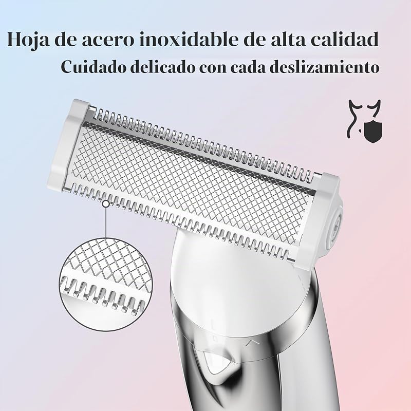 Afeitadora eléctrica para mujer, afeitadora portátil 3 en 1 para mujer, afeitadora corporal, de bikini y facial, afeitadora inalámbrica, depiladora facial, QR-8003