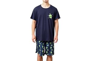 Yoimira Mens Pajamas Set Short Sleeve, Pajamas for Men Soft Comfy, Mens Sleepwear Pjs Set with Pockets