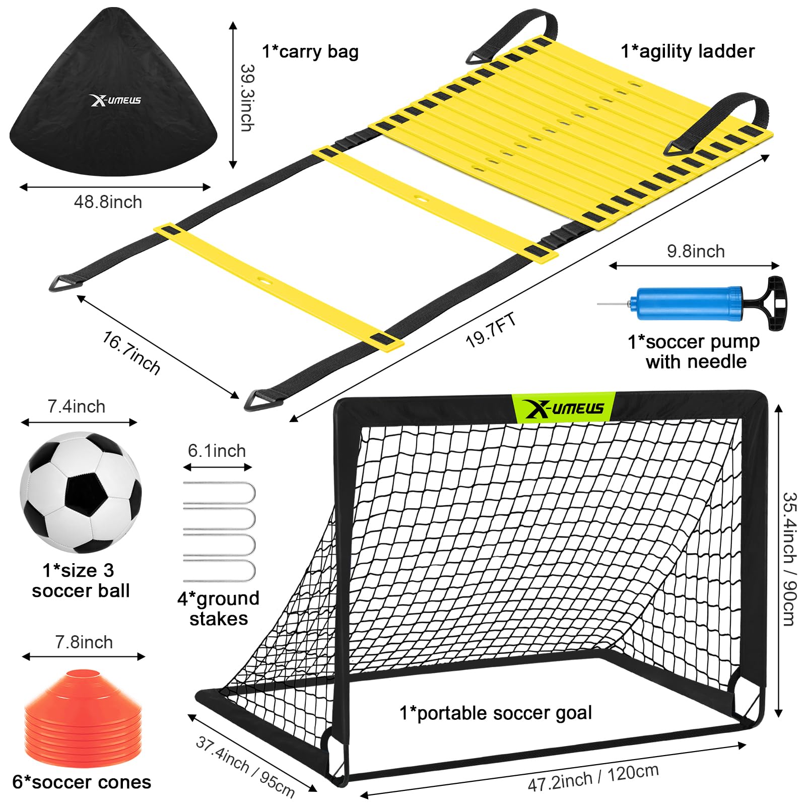 Kids Soccer Goals for Backyard, 4x3 ft Pop Up Toddler Soccer Goal