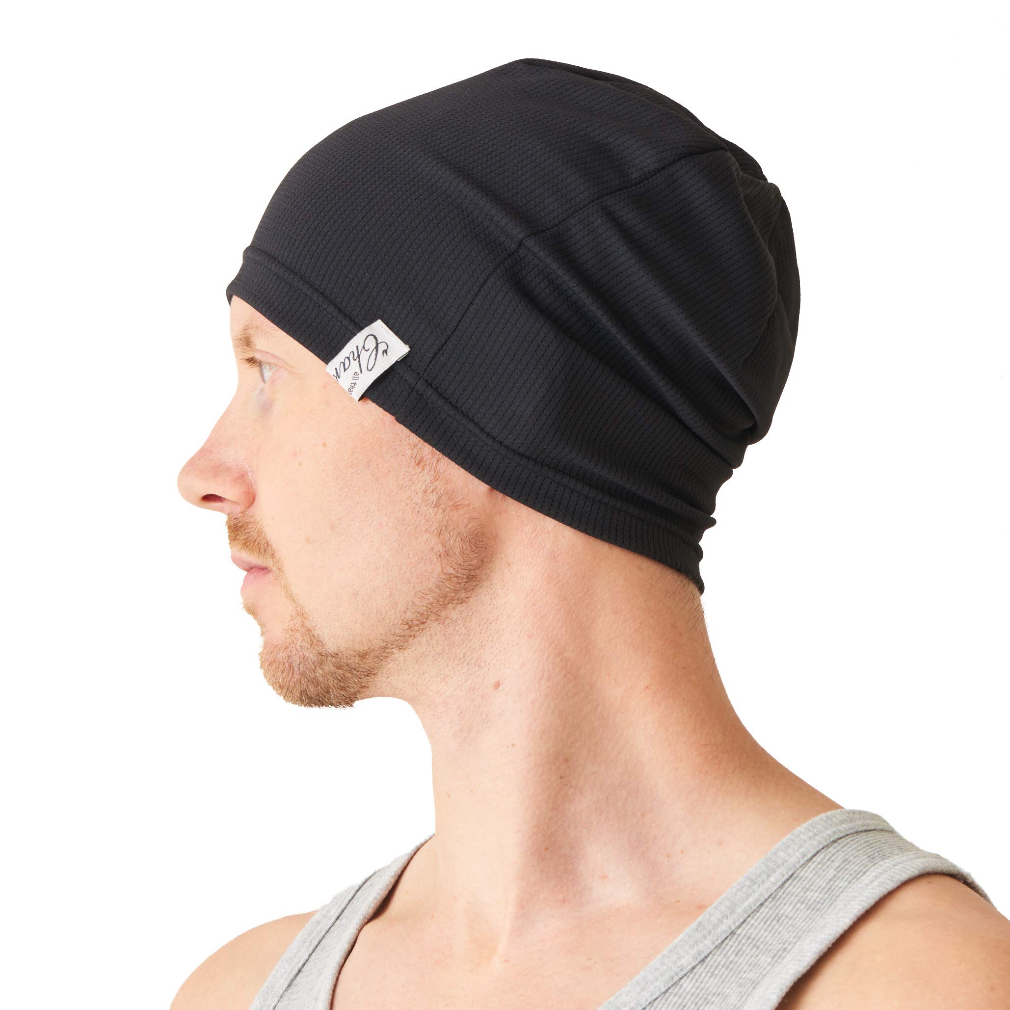 CHARM Sports Beanie Lightweight Mens - Light Weight Moisture Wicking Womens Fitness Running Cycling Gym Active Wear Casualbox Black
