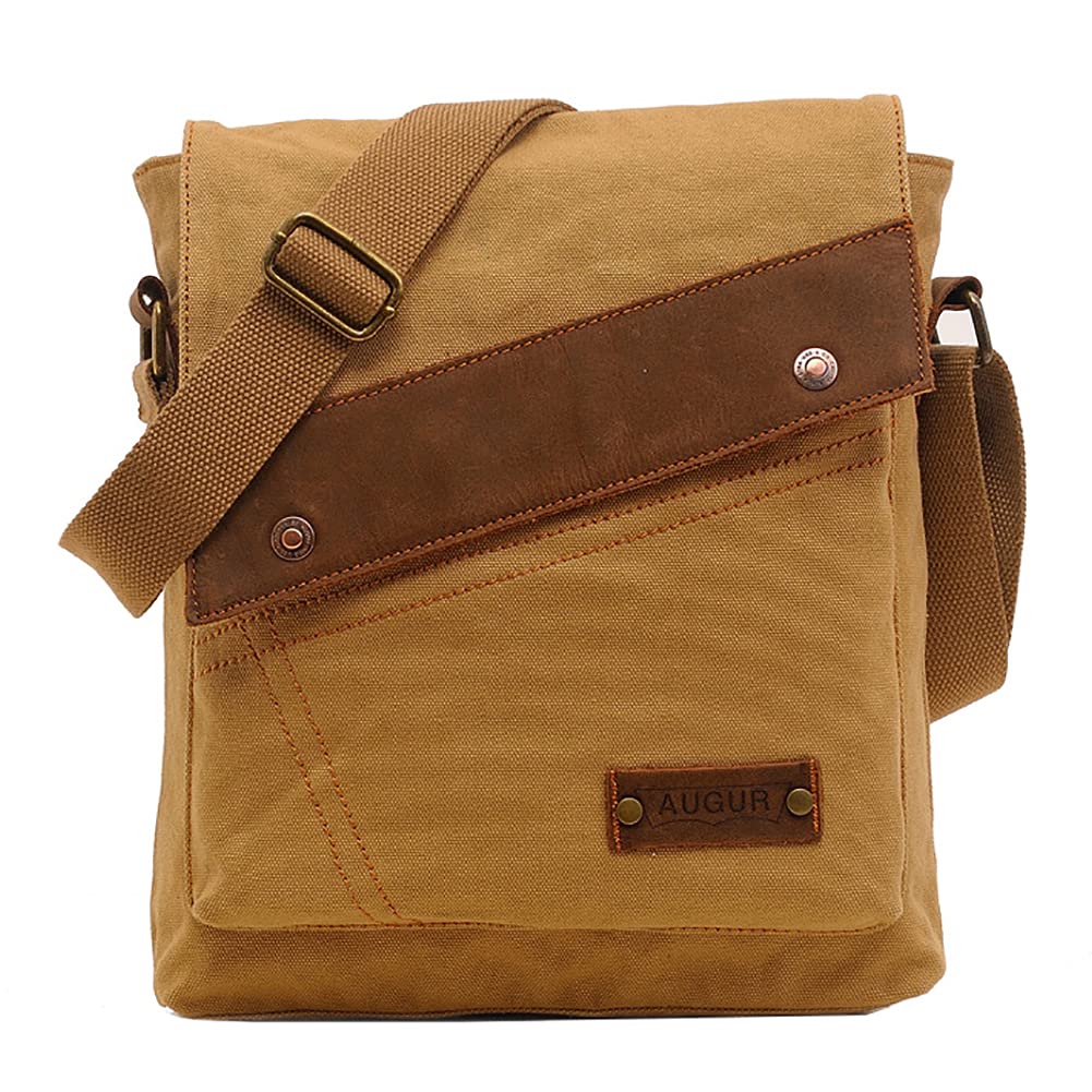 Yimidear® Men's Retro Canvas Bag Messenger Bag Single Shoulder Bag Briefcase (Khaki)