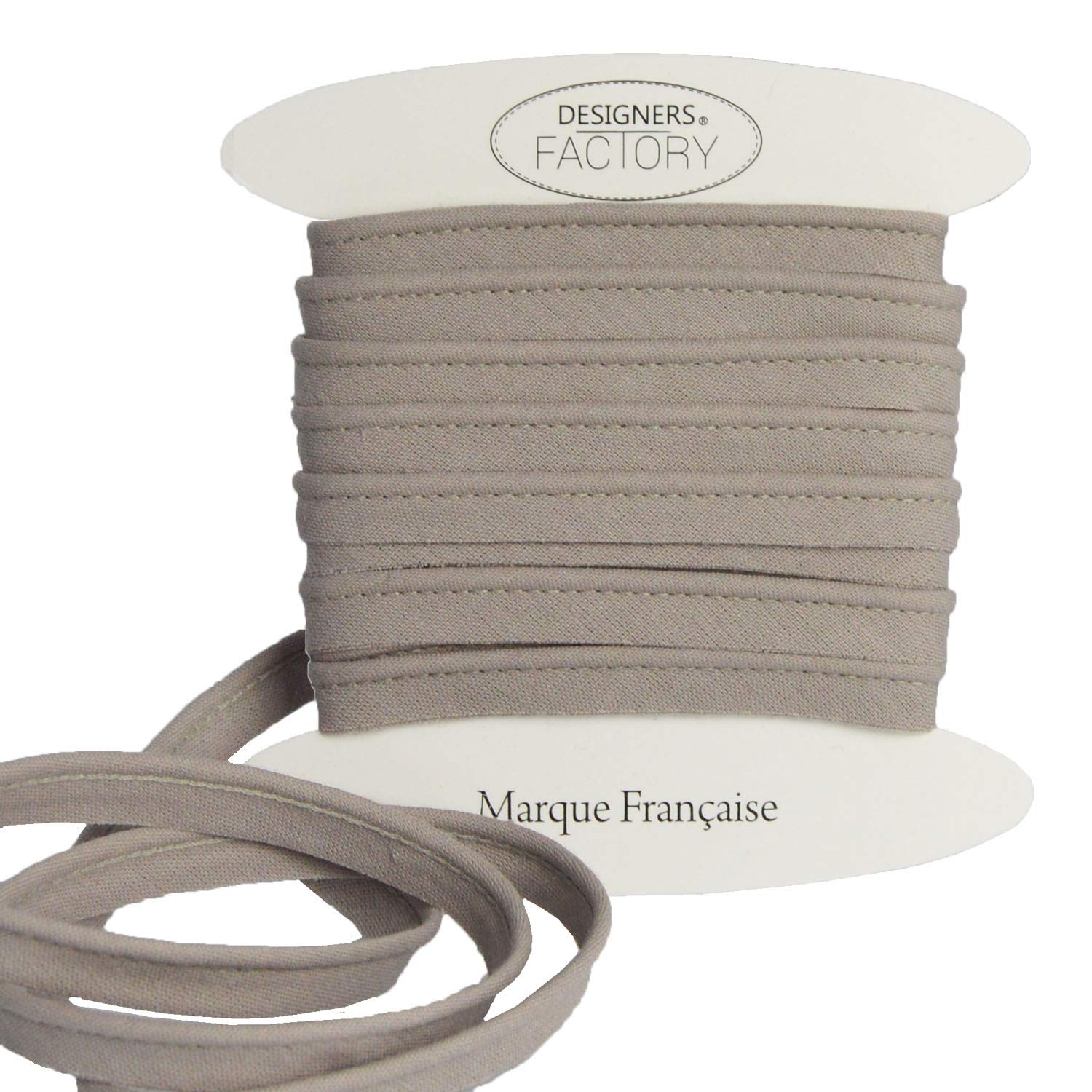 Cotton flanged Insert Piping Cord - Available in Several Colours and Two Sizes - Flanged Piping Cord for Cushions (Light Brown, By 5 Meters)