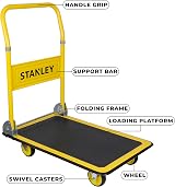 Stanley PC527 Platform Truck 150kg Heavy-Duty Steel with 4 Wheels view 3