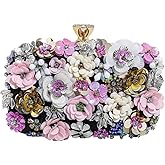 Evening Bag Beaded Clutch Purses for Women Flower Clutch Floral Purse Handbag Wedding Guest Dress Party Clutches Fancy