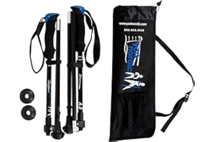 York Nordic Ultralight Folding Walking Poles - Travel Ready - with Rubber Feet, Baskets, and Bag