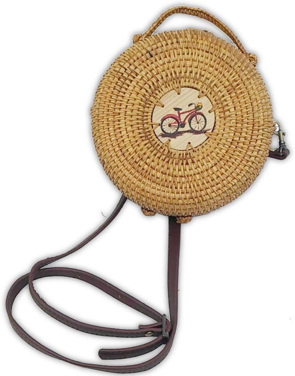 Round Rattan Shoulder Bag