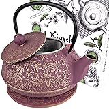 3 Piece Set Japanese Cast Iron Teapot Large