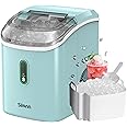 Silonn Nugget Ice Maker Countertop, Portable Pellet Ice Machine with Self-Cleaning Function, Sonic Ice Maker Produces 33lbs of Chewable Ice in 24 Hours, Ideal for Home Kitchen and Office, Green