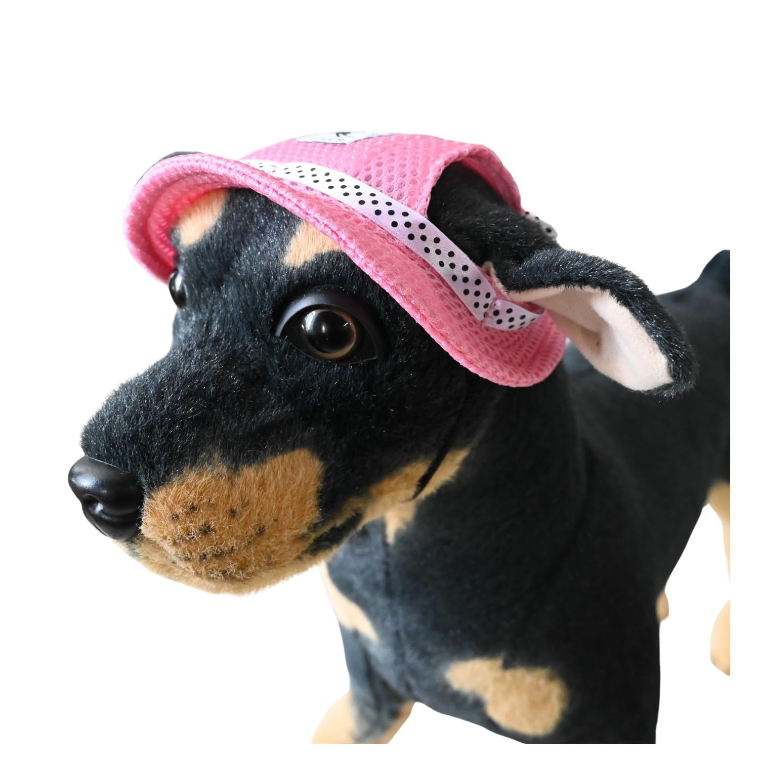 BT Bear Dog Hat, Breathable Round Cap With Ear Hole for Outdoor Travel Sun Protection - Sport Hat for Cat and Small Dogs (Pink, M)