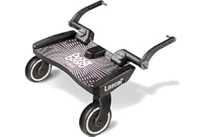 Lascal BuggyBoard Maxi Universal Stroller Board, Fits Strollers Including UPPAbaby, Baby Jogger, Bugaboo, No Need for a Double Stroller for Infant and Toddler, Max Weight 66 lbs, Black
