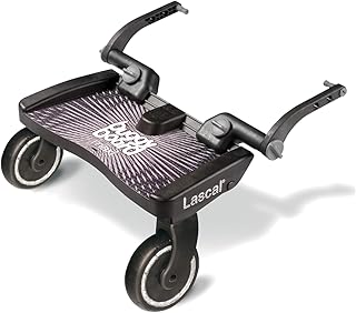 Lascal BuggyBoard Maxi, Kinderbuggy Trittbrett mit großer Stehfläche, Kinderwagen Zubehör für Kinder von 2-6 Jahren (22 kg), kompatibel mit fast jedem Buggy und Kinderwagen, schwarz