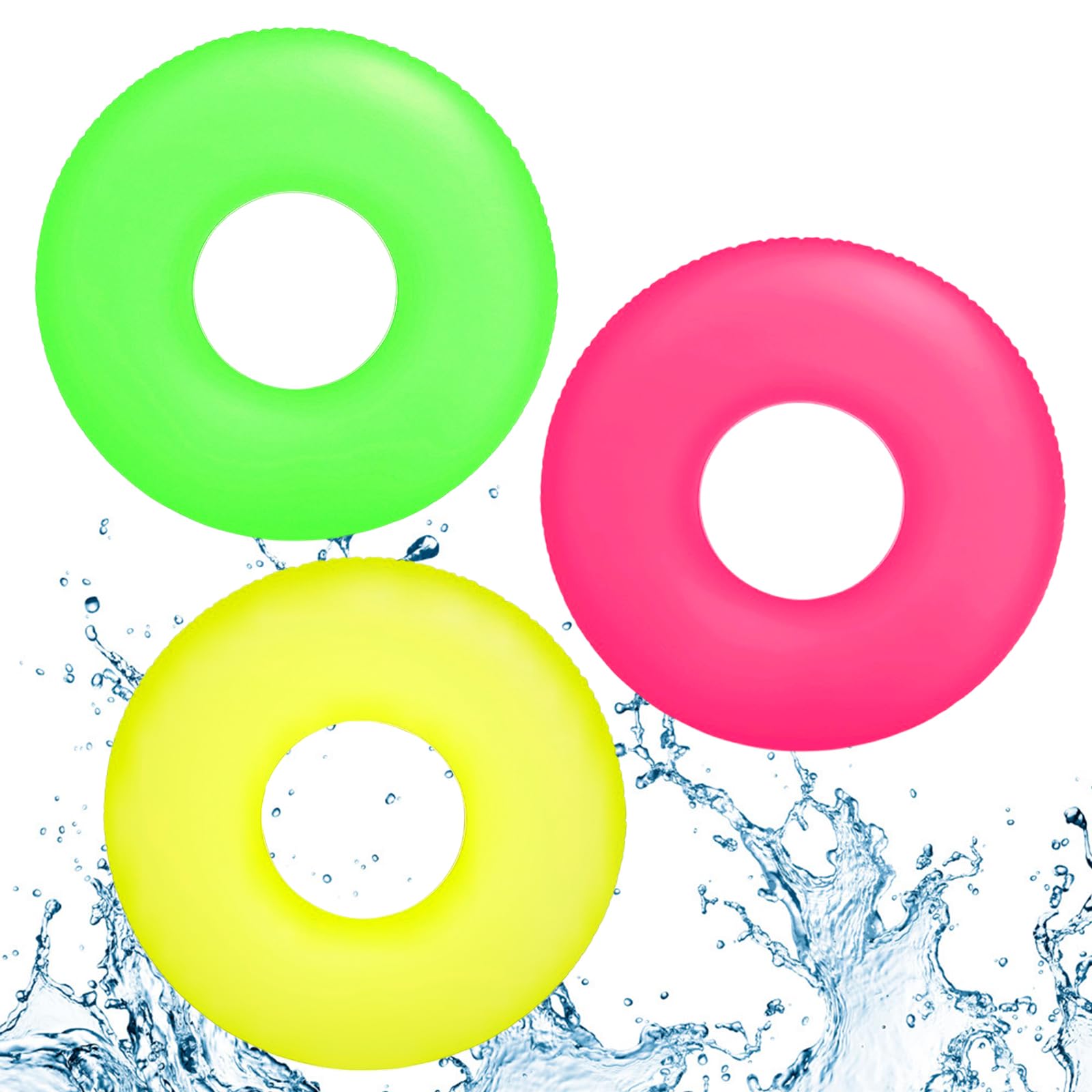 91cm Inflatable Pool Floats Rubber Ring for Kids,Adults,3Pcs Swimming Rings Tube,Inflatable Pool Rings Swim Ring Floaties,Pool Inflatables for Adults Kids Swimming Pool Toys Summer Beach Water Party