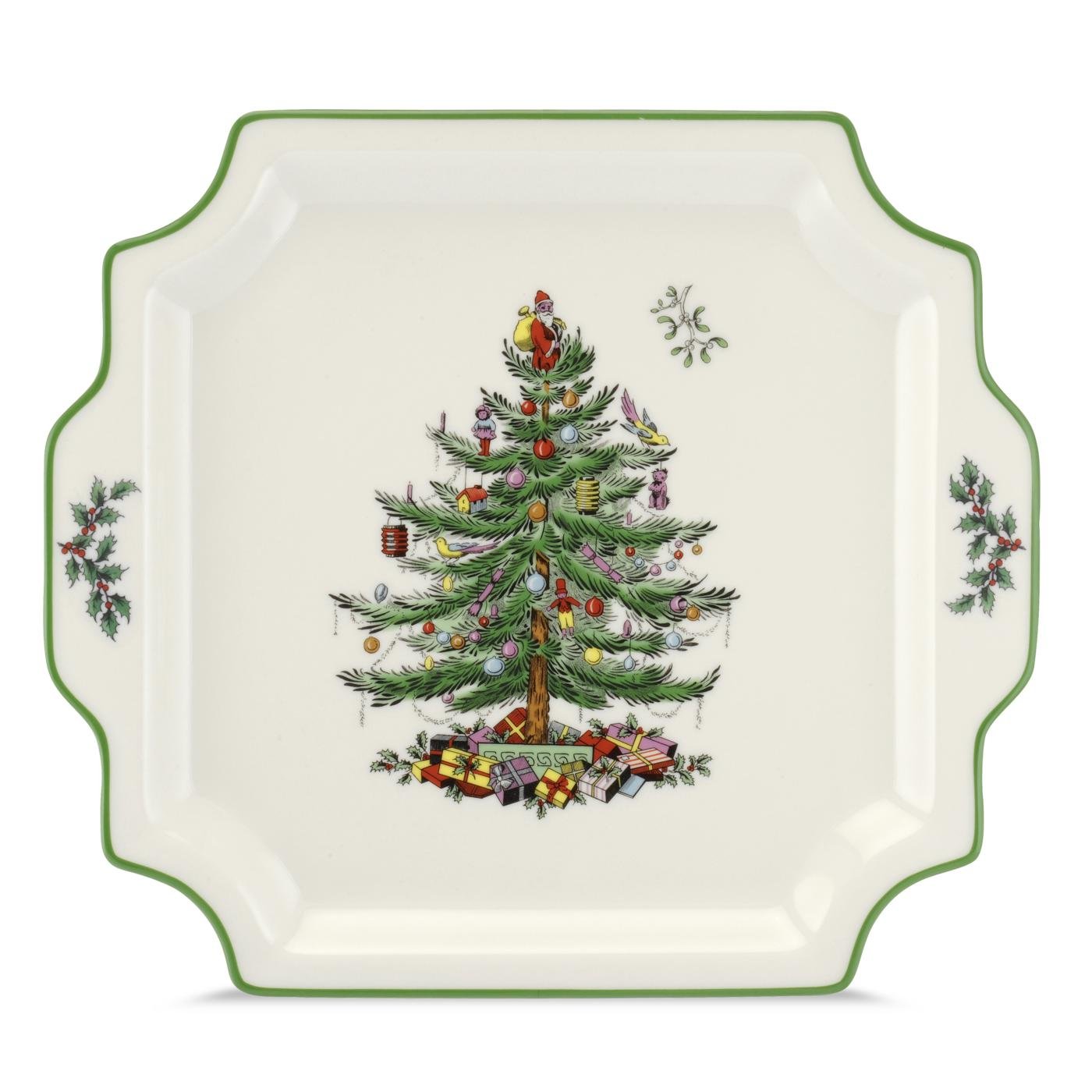 Portmeirion Home & Gifts Spode Square Handled Platter, Ceramic, Multi-Colour