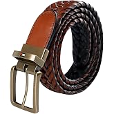 Tommy Hilfiger Men's 2-in-1 Reversible Braided Leather Belt