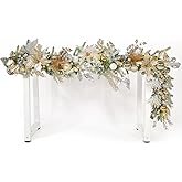 WBHome Pre-lit 6 Feet/72 Inch Christmas Garland, Champagne and Crystal Foliage Garland with 50 LED Lights for Indoor Outdoor Xmas Decor Holiday Decorations, Battery Operated (Batteries NOT Included)