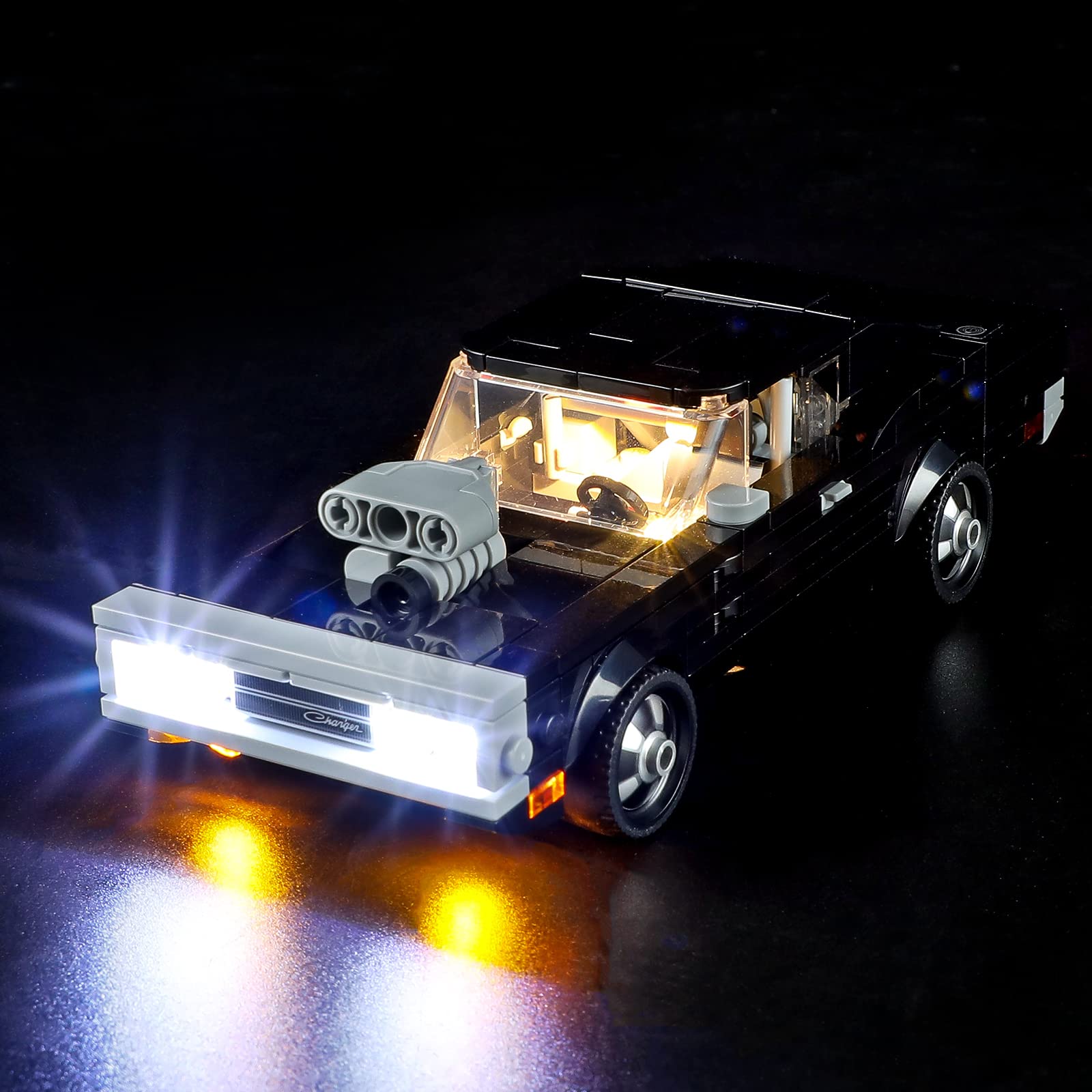 YEABRICKS LED Light for Lego-76912 Speed Champions Fast & Furious 1970 Dodge Charger R/T Building Blocks Model (Lego Set NOT Included)