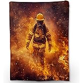 Ti Caldi Firefighter Blanket, Soft Cozy Lightweight Flannel Throw Blanket for Couch, Bed, Travel & Outdoor Use, Warm Fluffy Fuzzy Blankets for Women Men, Home Decor 60×50 in