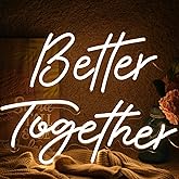 ATOLS Better Together Large Neon Sign for Wall Decor,with Dimmer Switch,12V Reusable Neon Light Sign for Engagement Party,Wedding Decoration,Warm White 23.5x10.5 & 17.5x8.5Inch