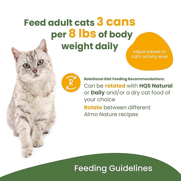 ALMO NATURE: HQS COMPLETE CAT VARIETY PACK 1 – (12) 2.47OZ CANS – 3 EACH: CHICKEN-DUCK, TUNA-SARDINES, CHICKEN-GREEN BEANS, MACKEREL-SWEET POTATOES