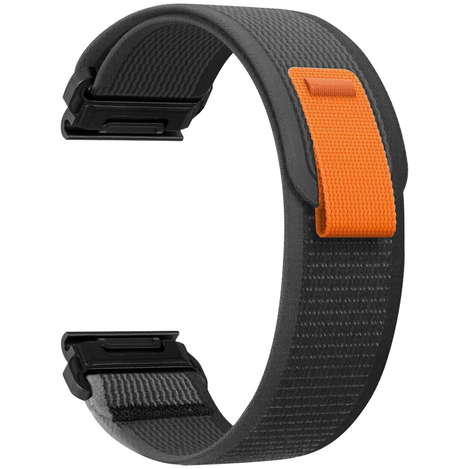ZoRoll QuickFit 26 mm Nylon Strap for Garmin Enduro 3/Fenix 8 51mm/7X Pro Solar/7X/6X/5X/5X GPS, Sport Replacement Bracelet, Watch Band for Quatix 6X Solar/Tactix 7 Pro Edition - Black&Grey