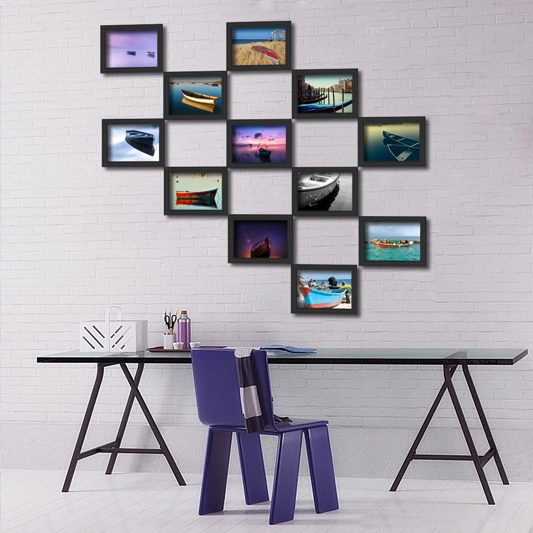 Giftgarden 5x7 Picture Frames for Wall Decor or Tabletop, Black, 12 Pack -