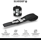BEAR GRIP Weight Lifting Wrist Wraps Pair 18in x 3in Black White view 2