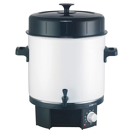 Clatronic EKA 3338 Einkochautomat mit Zapfhahn, 25 Liter, 1800 Watt, weiß