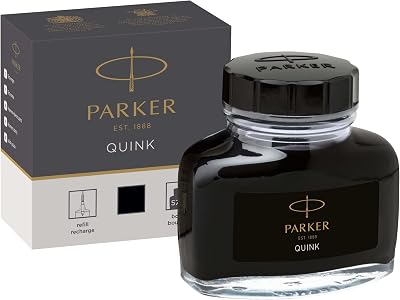 Parker Fountain Pen Ink Bottle Black QUINK 57 ml Refill
