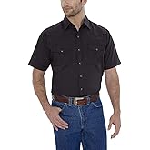 ELY CATTLEMAN mens Short Sleeve Solid Western Button Down Shirt, Black, XX-Large Tall US