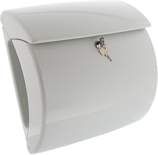 BURG-WÄCHTER, Briefkasten mit integriertem Zeitungsfach in Klavierlack-Optik, A4 Einwurf-Format, EU Norm EN 13724, Hochwertiger Kunststoff, Piano 886 W, Weiß