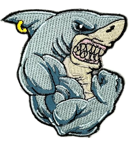 Embroidered Applique Patch For Jackets Iron-on Great White Shark Patch ...