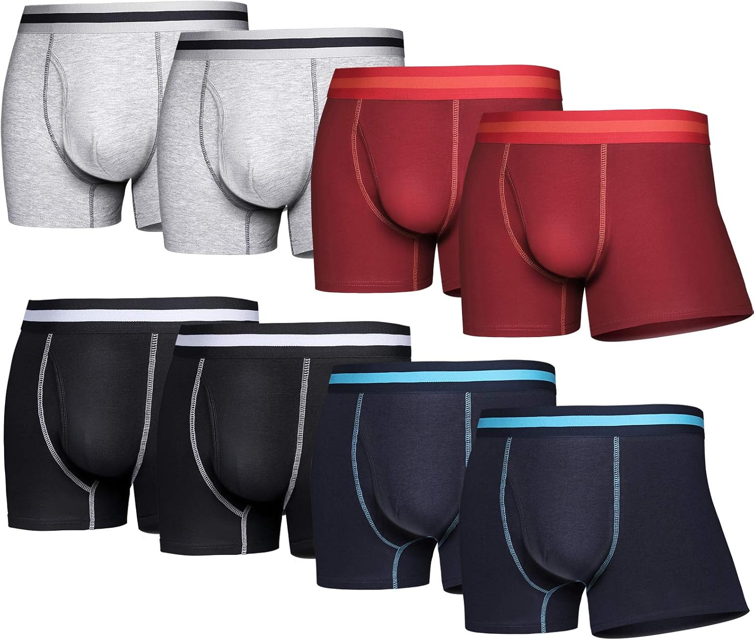 Rovtop Pack of 8 men's boxer shorts set, comfortable and breathable boxer shorts, men's size M