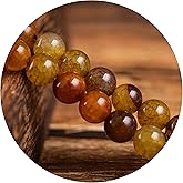 Bidyingvic 100 pcs 8mm Brown Banded Agate Beads for Jewelry Making, Round Gemstone Natural Stone Beads for DIY Necklace Bracelat