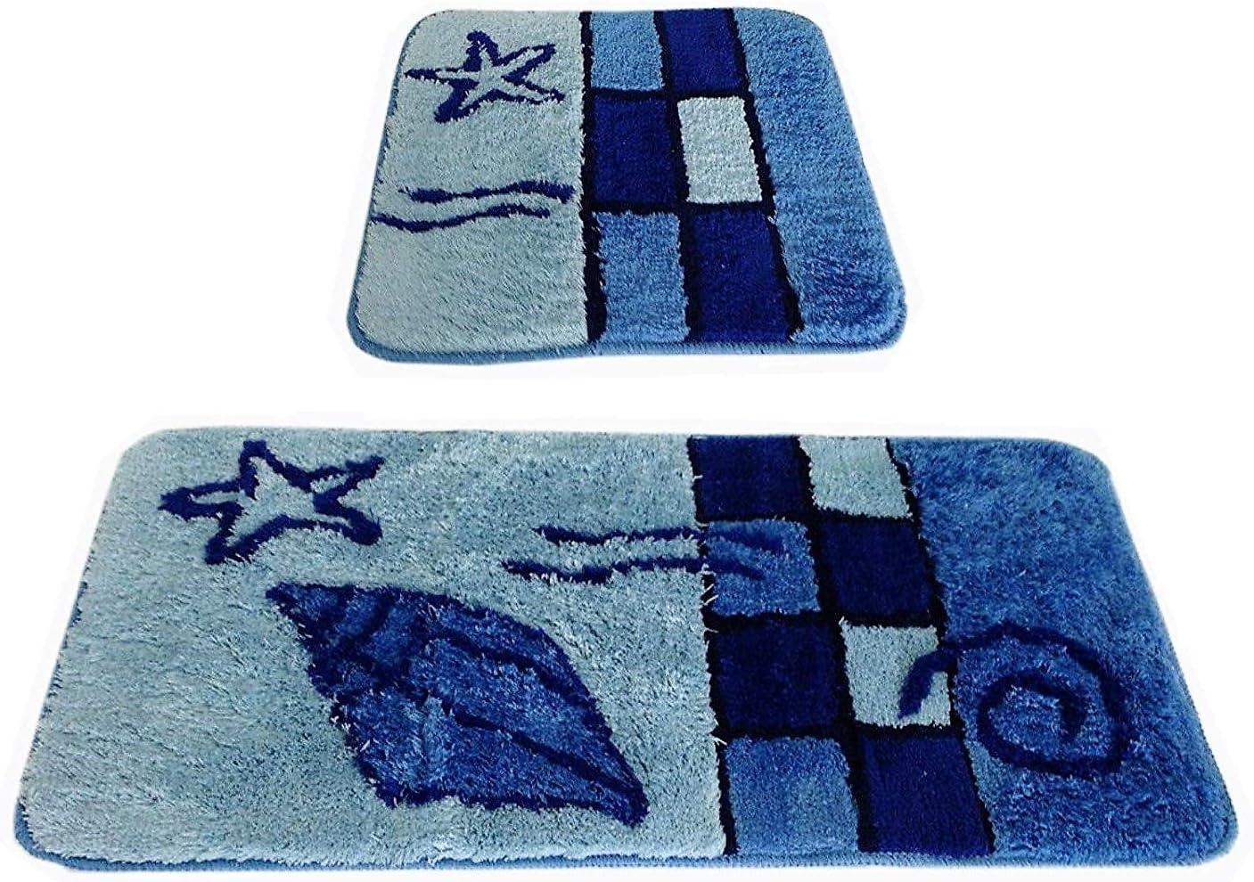 FD-Workstuff Badematten-Garnitur „Hamburg“ │ blau │ 2 Teile