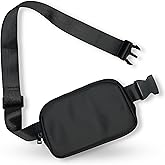 Boutique Belt Bag | Crossbody Fanny Pack for Women | Fashionable Cute Mini Everywhere Bum Hip Waist Pack | Small Fashion Travel Chest Bag | Matte Black | Adjustable Small Strap
