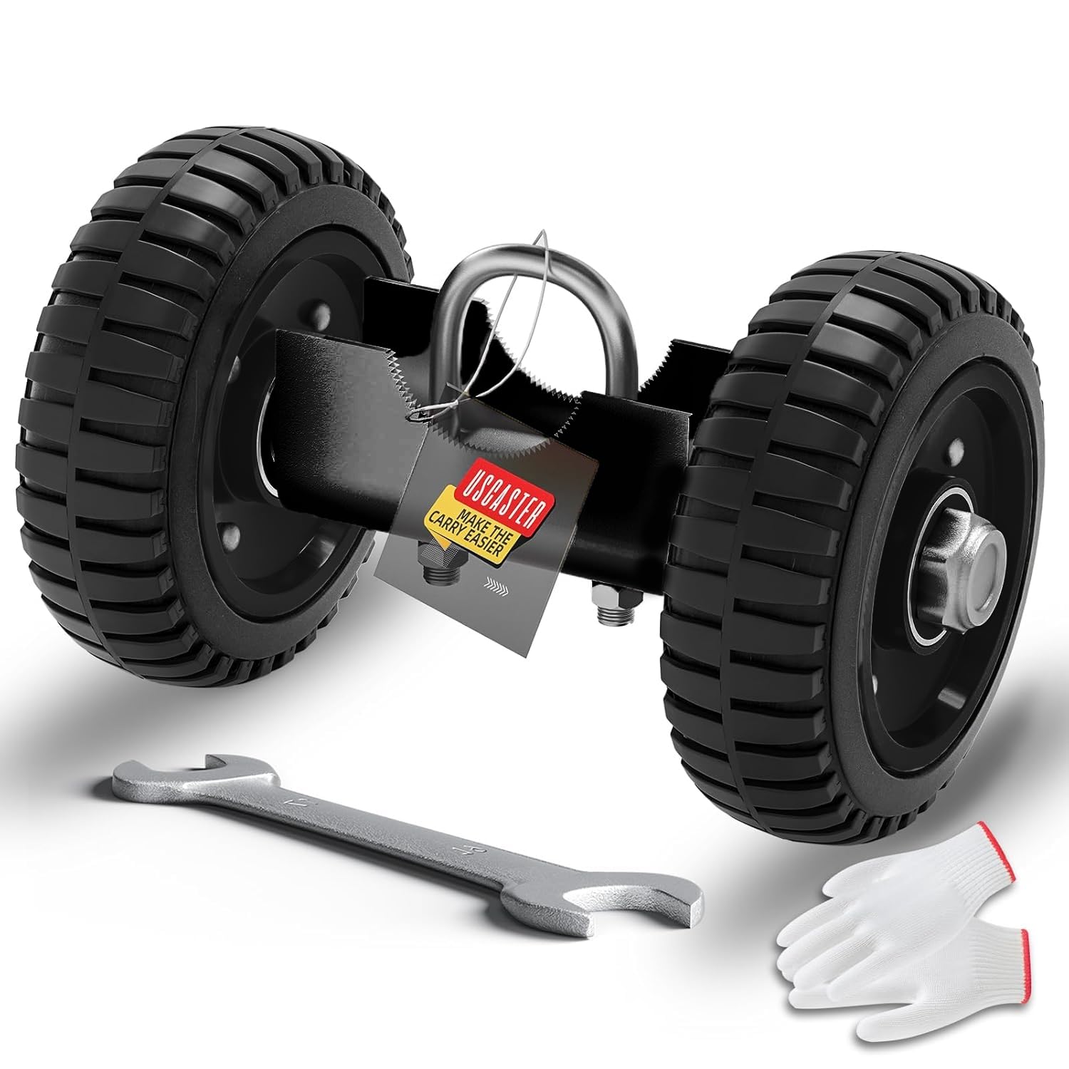 Photo 1 of USCaster Rolling Gate Wheel for Sliding, Chain Link, Metal Fences or Wooden Gates(8 inch, Black)