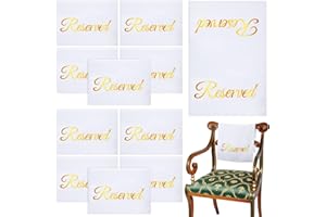 10 Pack Reserved Seating Chair Signs Church Pew Reserved Signs Cloths Placeholder for Wedding, Meeting or Event, 11.81 x 17.7