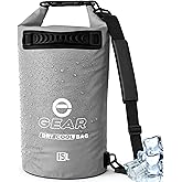 Enthusiast Gear Floating Cooler Bag Roll Top Insulated Dry Backpack – Leak Proof, Collapsible, Waterproof Cooler with Padded Shoulder Strap - Perfect for Kayaking Fishing Beach Hiking -15L