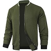 HOOD CREW Men’s Lightweight Casual Jackets Varsity Bomber Jacket Coat with Zipper