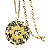 VASSAGO Apollo Necklace Stainless Steel Sun God Pendant Necklace Greek Mythology Protection Jewelry Gifts for Men Women