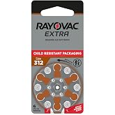 Rayovac Extra Size 312 Hearing Aid Batteries, Long-Lasting Power, Zinc-Air, Mercury Free, 1.45V, Improved Child-Resistant Packaging, Recyclable, 60 Count (10 Packs of 6)
