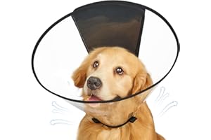 Didopet Dog Cone Collar, Transparent Recovery Collar for Large Medium Small Dogs, Soft Cone for Dogs After Surgery to Prevent Licking Wound, Enhanced Visibility Elizabethan Collar
