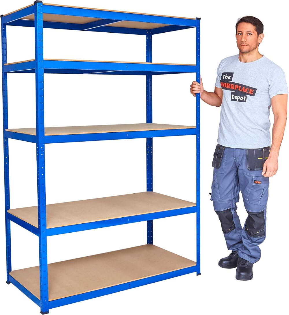 The Workplace Depot Garage Storage Shelving 1800x1200x600mm 5 Adj MDF Shelves
